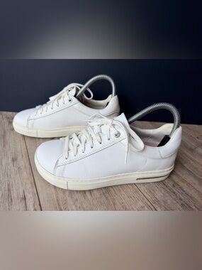 Birkenstock Bend Low White Leather Sneakers Shoes Women's Size 37 NARROW US 6.5